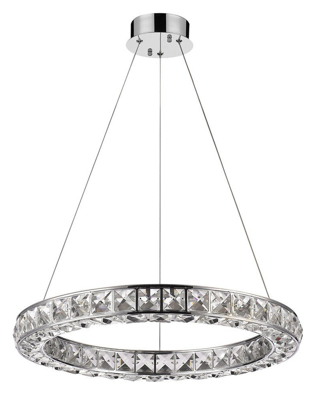 Silver Faux Crystal Bling Ring LED Hanging Light