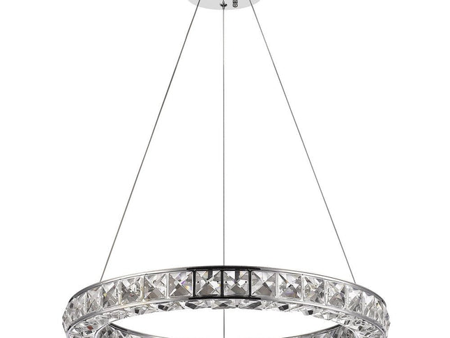 Silver Faux Crystal Bling Ring LED Hanging Light