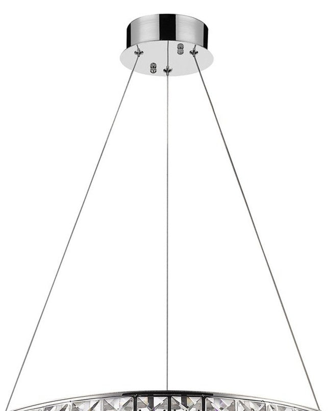 Silver Faux Crystal Bling Ring LED Hanging Light