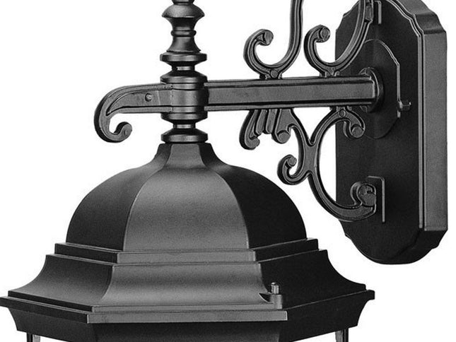 Three Light Matte Black Wide Hanging Lantern Wall Light