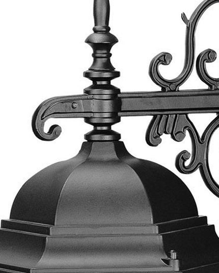 Three Light Matte Black Wide Hanging Lantern Wall Light