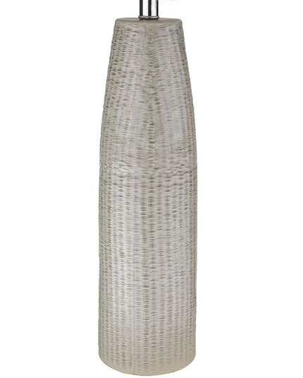 33" Light Gray Ceramic Table Lamp With White Drum Shade