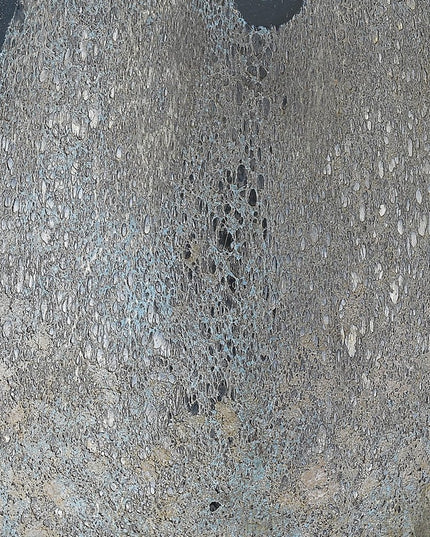 30" Teal Blue Concrete Table Lamp With Cream Empire Shade