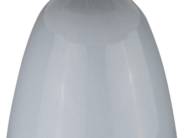 29" Light Gray Glass Table Lamp With White Drum Shade
