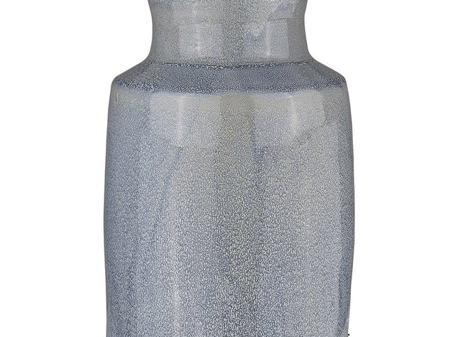 27" Gray Ceramic Table Lamp With White Empire Shade