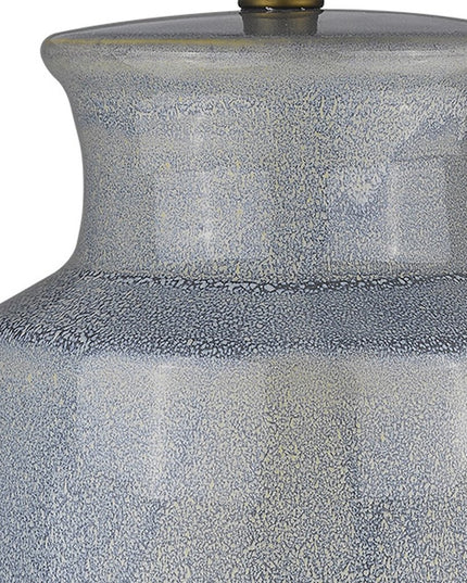 27" Gray Ceramic Table Lamp With White Empire Shade