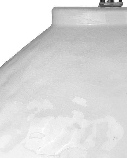 26" White Ceramic Table Lamp With White Drum Shade