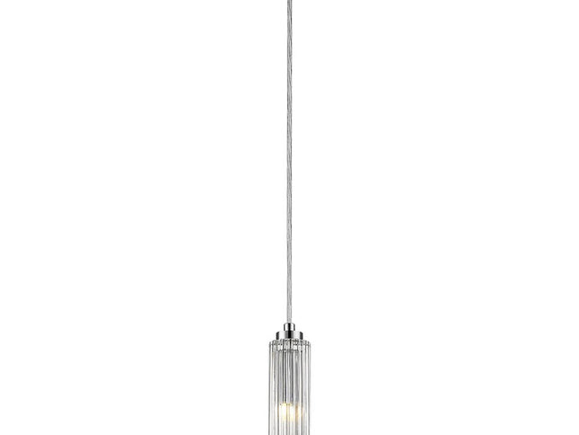 Solo 1-Light Polished Chrome Pendant With Multi-Faceted Round Crystal Shade