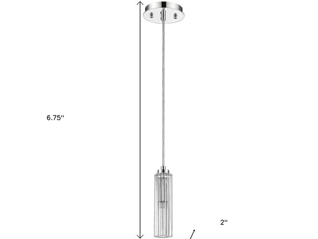 Solo 1-Light Polished Chrome Pendant With Multi-Faceted Round Crystal Shade