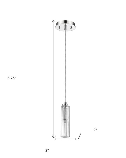 Solo 1-Light Polished Chrome Pendant With Multi-Faceted Round Crystal Shade