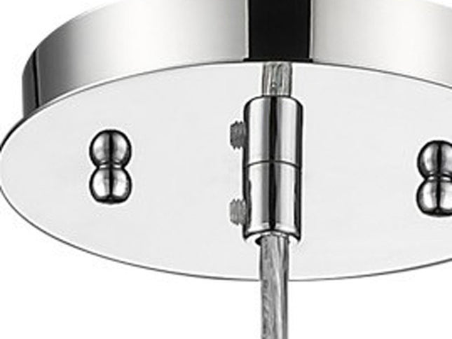 Solo 1-Light Polished Chrome Pendant With Multi-Faceted Round Crystal Shade