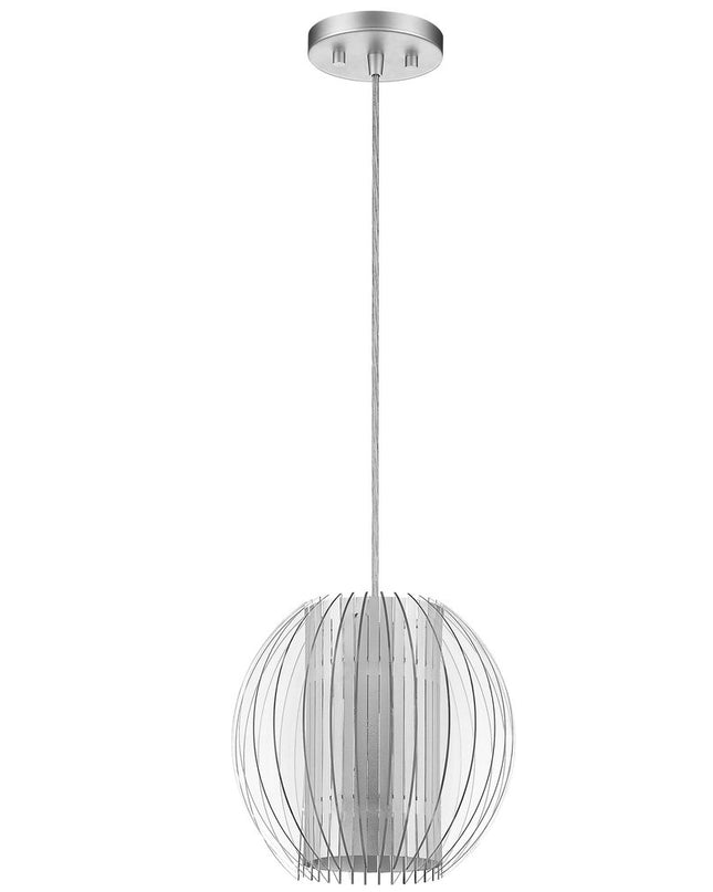 Acrylic and Steel Shade Hanging Globe Light