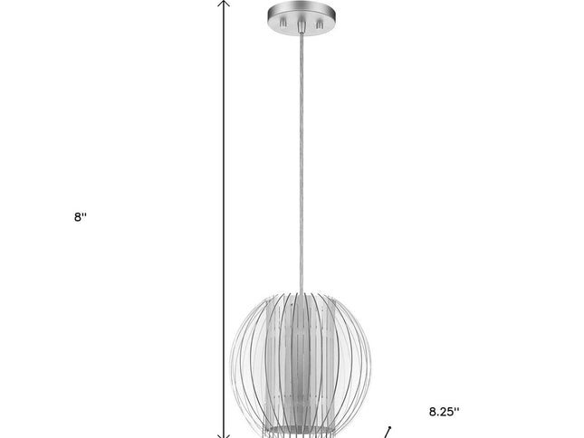 Acrylic and Steel Shade Hanging Globe Light