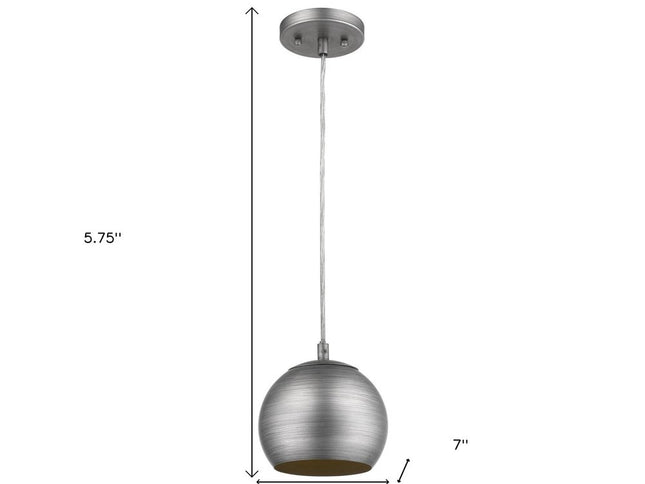 Light Gray and Gold Hanging Dome Light