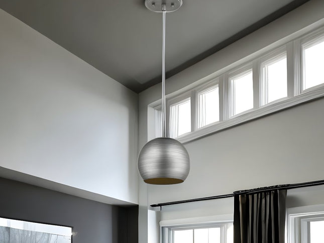 Light Gray and Gold Hanging Dome Light
