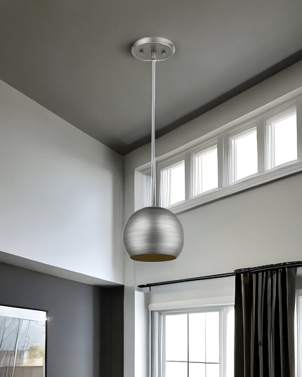 Light Gray and Gold Hanging Dome Light