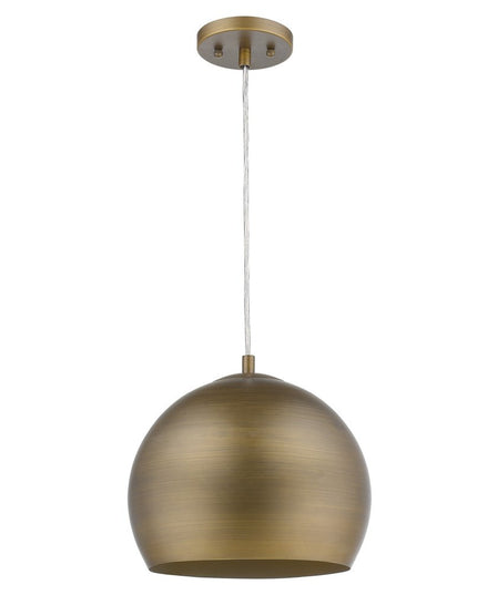 Latitude 1-Light Hand Painted Antique Gold Pendant With Gold Interior Shade