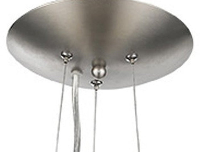Shanghai 1-Light Brushed Nickel Pendant With Sheer Pearl Ribbon Shade