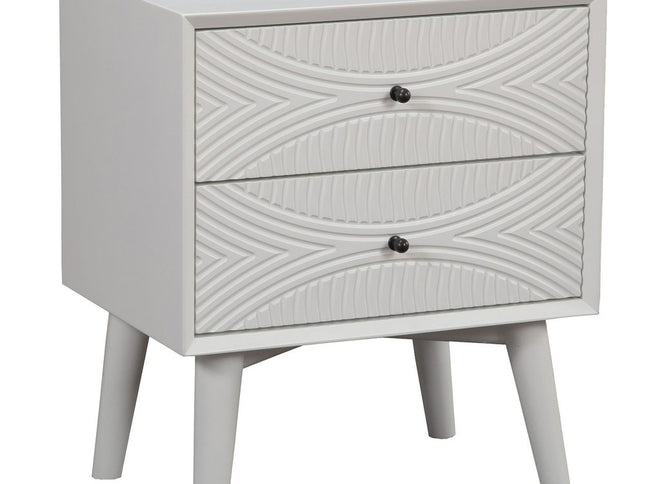 26" Solid Wood and Wood Two Drawer Nightstand