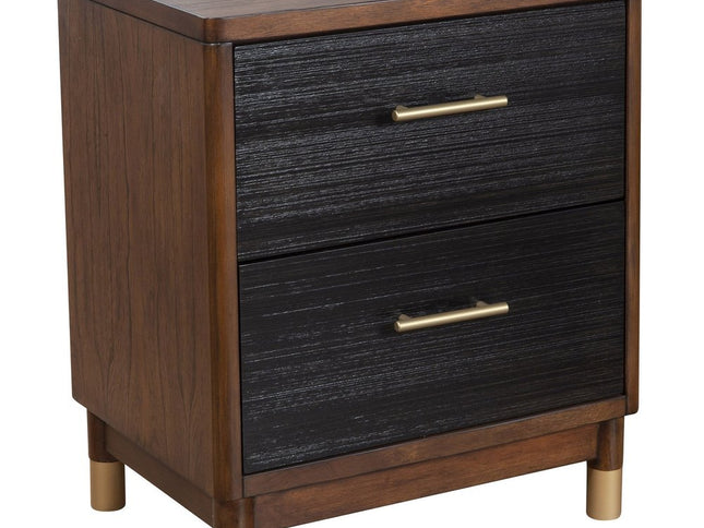 Dark Walnut and Black Mod Drawer Nightstand