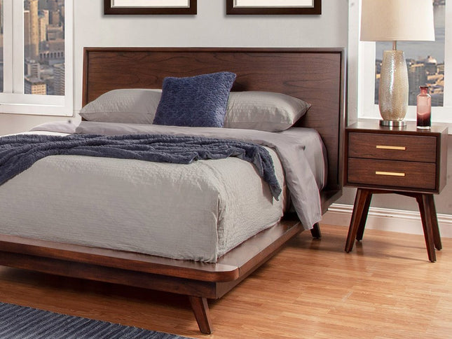 25" Solid Wood and Wood Two Drawer Nightstand