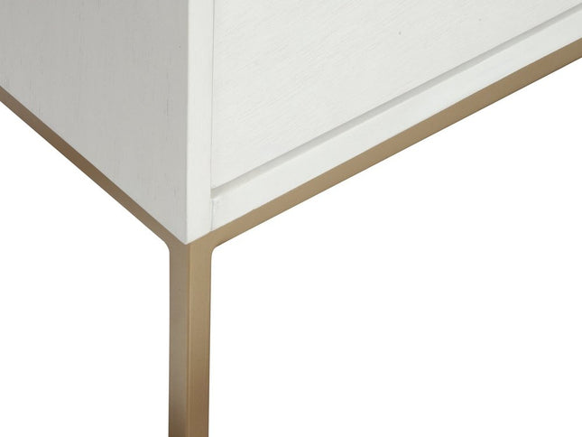 26" Solid Wood and Wood Two Drawer Nightstand