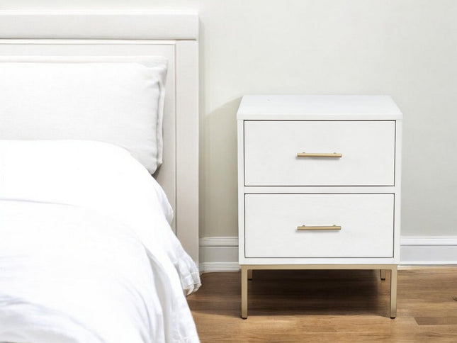 26" Solid Wood and Wood Two Drawer Nightstand