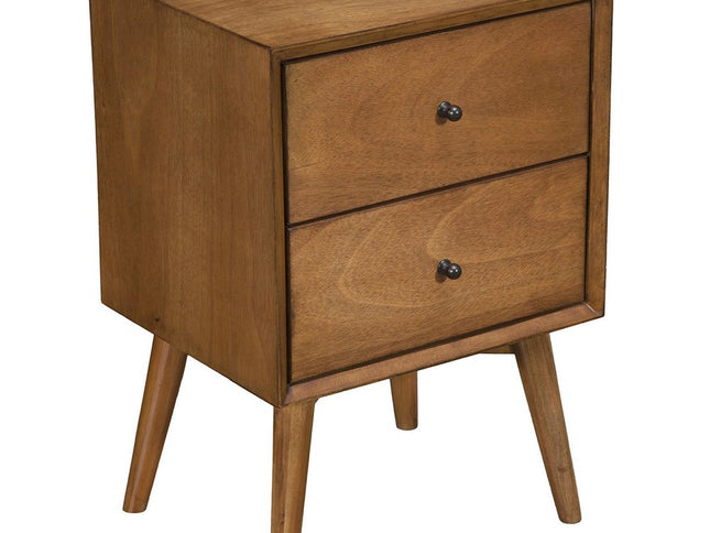 26" Solid Wood and Wood Two Drawer Nightstand