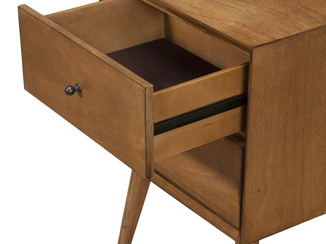 26" Solid Wood and Wood Two Drawer Nightstand