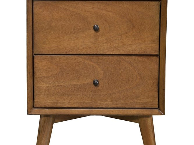 26" Solid Wood and Wood Two Drawer Nightstand