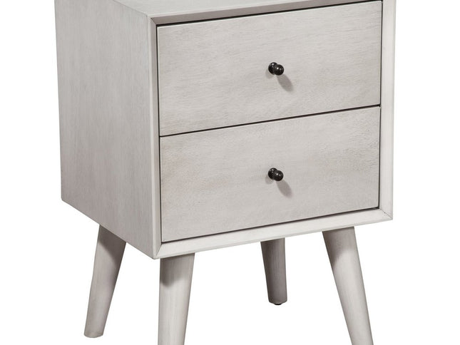 Gray Century Modern Wood 2 Drawer Nightstand
