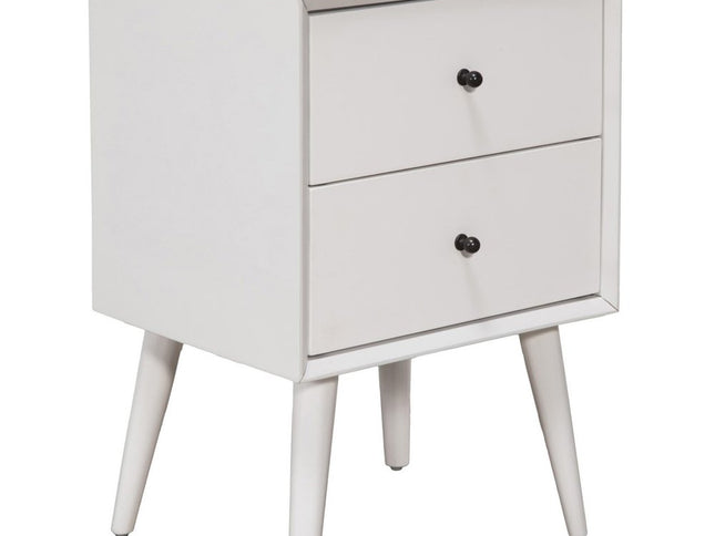 26" Solid Wood and Wood Two Drawer Nightstand