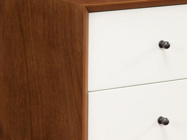 26" Solid Wood and Wood Two Drawer Nightstand