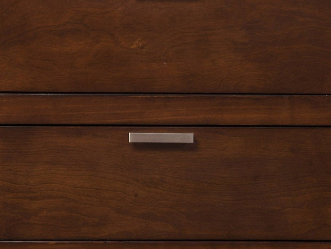 24" Brown Wood Two Drawer Nightstand