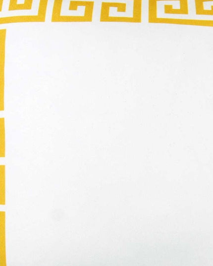 Yellow and White Greek Key Classic Throw Pillow