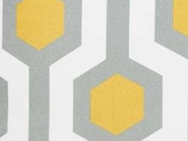 Yellow and Gray Geometric Circuit Throw Pillow