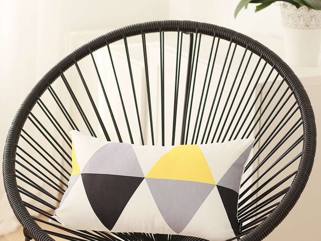 Yellow Gray Diamond Lumbar Throw Pillow