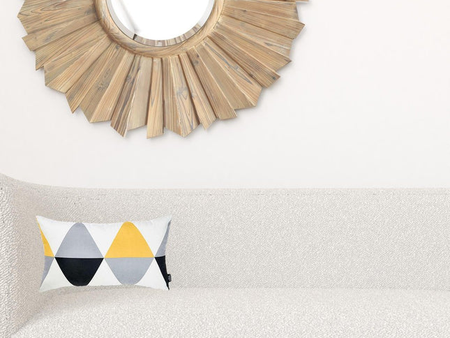 Yellow Gray Diamond Lumbar Throw Pillow