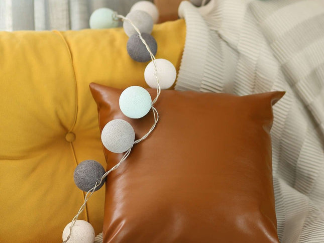 Solid Rustic Brown Faux Leather Throw Pillow