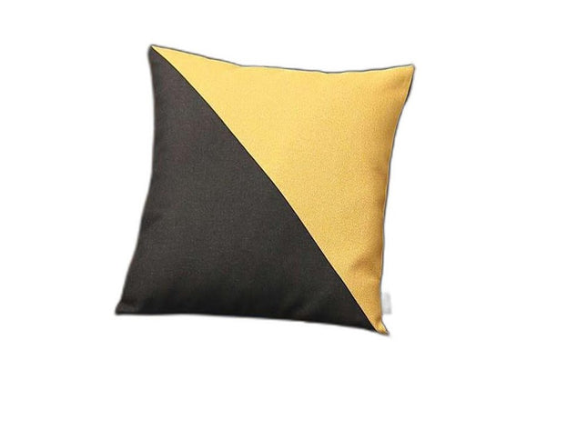 Yellow and Black Diagonal Decorative Throw Pillow