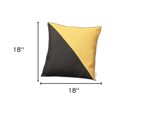 Yellow and Black Diagonal Decorative Throw Pillow