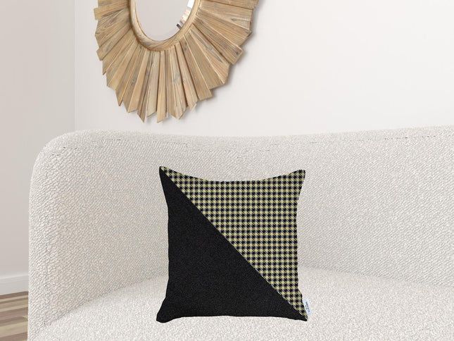 Yellow Houndstooth Modern Decorative Throw Pillow