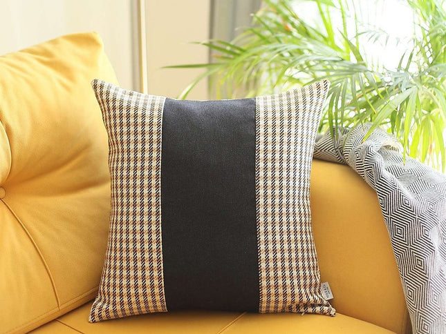 Tan Houndstooth Decorative Throw Pillow