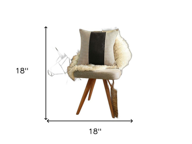 Tan Houndstooth Decorative Throw Pillow