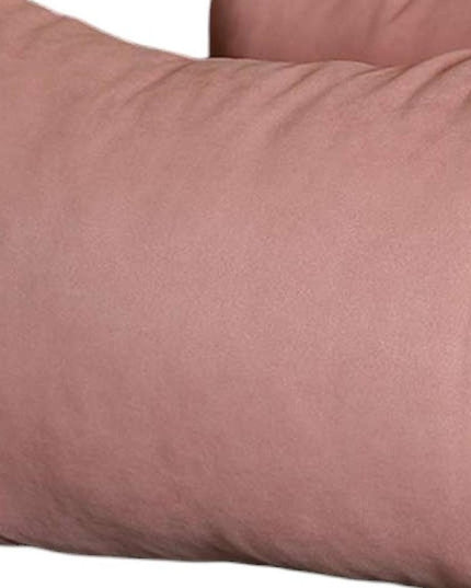 Set of Two 12" X 20" Pink Fabric Lumbar Throw Pillows