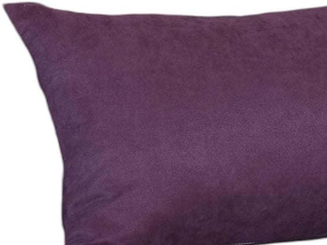 Set of Two 12" X 20" Purple Fabric Lumbar Throw Pillows