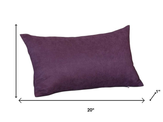 Set of Two 12" X 20" Purple Fabric Lumbar Throw Pillows