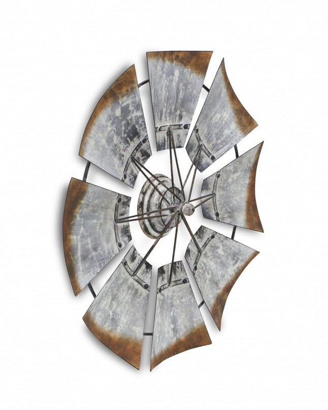 Metal Windmill Shaped Wall Decor