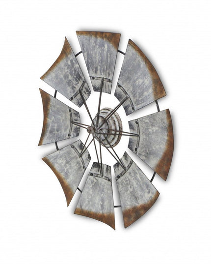 Metal Windmill Shaped Wall Decor
