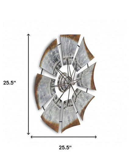 Metal Windmill Shaped Wall Decor